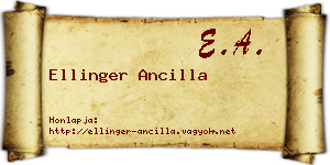 Ellinger Ancilla névjegykártya
